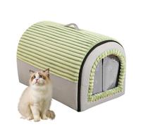 Structural 2 en 1 - Cueva convertible para gatos (Reinforced Foam Puppy House, Provides Deep Sleep Security, Features Removable Washable Cushion, Prevents Roof Collapse, Soft Grey Interior Nest | For