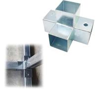Structural-4 Way Square Tube Connector, for 1x1 1.5x1.5 2x2, 4 Way Tube Corner Coupler Structural Fence Rails Clamp, 8 12 15 20 Pack(Silver-8pcs,20x20mm)