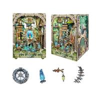STRUCWOOD Kit de estantería para libros - Kit de bricolaje para casa en miniatura para adultos y adolescentes, rompecabezas de madera 3D, decoración de estantería, nicho de haya para adultos, ruinas