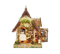 STRUCWOOD Rompecabezas de madera 3D de casa en miniatura con luces LED para decoración de sujetalibros, decoración de modelos, manualidades, regalo para mujeres y coleccionistas en miniatura