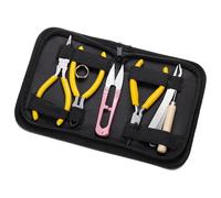 Strudy Herramientas de manualidades de metal para joyas, juego de herramientas artísticas para manualidades con herramientas para collares y pulseras, accesorios de manualidades profesionales