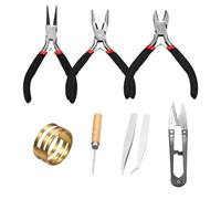 Strudy Herramientas de manualidades de metal para joyas, juego de herramientas artísticas para manualidades con herramientas para collares y pulseras, accesorios de manualidades profesionales