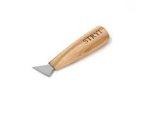 STRYI Cuchillo profesional para tallar muescas de 30 mm - Cuchillo de cola de golondrina de Adolf Yurev - Forjado a mano de acero al carbono - Para triángulos, líneas y relieves - Mango de madera de