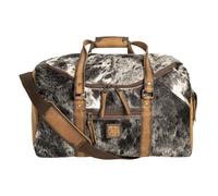 STS Ranchwear Bolsa de viaje pequeña de piel de vaca auténtica de grano completo para mujer, portátil, duradera, con asas de transporte versátiles, Marrón, Talla única