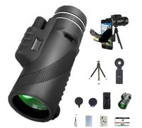 Stscope - Monocular 360, telescopio de alta potencia para adultos de largo alcance, monocular portátil de visión nocturna con adaptador de smartphone y trípode para observar las estrellas, caza