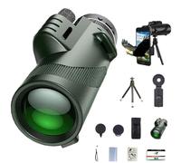 Stscope - Monocular 360, telescopio de alta potencia para adultos de largo alcance, monocular portátil de visión nocturna con adaptador de smartphone y trípode para observar las estrellas, caza
