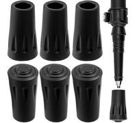 STSTR 6 puntas de bastón de repuesto, antideslizantes, punta de bastón, almohadilla de pie de absorción de impactos de 0.47 pulgadas para bastones plegables universales, color negro