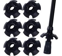 STSTR 6 puntas de bastón de repuesto, punta de bastón antideslizante con base de 5 pies de apoyo, almohadilla de pie de absorción de impactos de 0.59 pulgadas para bastones plegables universales