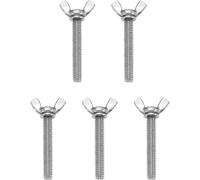 STSTS Tornillo de ala M6 5 Piezas, Tornillos manuales Pulgar Acero Inoxidable, Longitud Rosca 100-150 mm, Adecuado for proyectos Bricolaje y Uso Industrial(M6x110mm)