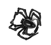 Sttiafay Anillo de araña de simulación abierto ajustable para Halloween, joyería gótica para mujeres y hombres (araña), color negro