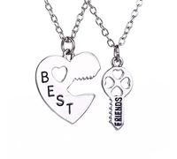 Sttiafay Collar con colgante de corazón con forma de llave a juego para 2 niñas