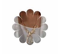 Sttiafay Collar de dinosaurio de oro, collar con colgante de esqueleto T-Rex exagerado, collar en Y de cadena larga para mujeres y adolescentes