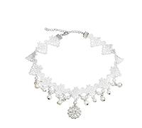 Sttiafay Collar De Gargantilla De Encaje Blanco Para Boda Nupcial Gema Simple Colgante Collar De Cadena De Clavícula Clásicos Encaje Tatuaje Cuello De Gargantilla Para Mujeres