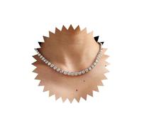 Sttiafay Collar De Gargantilla De Plata De Pedrería Para Mujeres Brillante Cristal Cúbico Zirconia Collar De Cadena Corta Boda Boda Regalos Para Ella