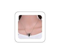 Sttiafay Corazón Negro Blanco Collar De Gato Cadena Delicada Pedrería Doble Gato Colgante Collar Te Amo Para Siempre Collar Animal Joyas Regalos Para Pareja