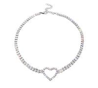 Sttiafay Gargantilla brillante con diamantes de imitación de cristal, Colgante de clavícula, collar y cadena para mujeres y niñas