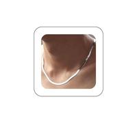 Sttiafay Plata Serpiente Cadena Gargantilla Collar Corto Espiga Horquilla Cadena Plana Collar Grueso Cadena Joyería Para Mujeres Y Para Mí
