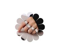 Sttiafay Punk - Anillos de cadena para dedos apilables abiertos para mujeres u hombres