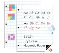 STTMGN 24" x 31" Write & Wipe Giant Magnetic Notebook Lined Paper For Classroom,Must Haves For Teachers,Jumbo Dry Erase Magnetic Grid Page For Graph On Whiteboard(2 Pieces per Pack)