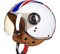 STTTBD Casco Abierto Vintage para Motocicleta, Casco Jet con Visera Solar, para Crucero, Scooter, Medio Casco, Aprobado por Dot/ECE, Cascos ciclomotor para Adultos, Hombres y Mujeres H,XL=59-60cm