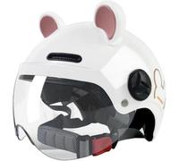 STTTBD Casco de Motocicleta Abierto 3/4 con Orejeras, Aprobado por Dot/ECE para Adultos, Scooters, Karts, ATV, Bicicletas de Carretera, Hombres y Mujeres. D
