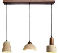 STTTBD Lámpara Colgante para Mesa Comedor, Lámpara Colgante Nórdica Moderna, Lámpara Colgante Japonesa WABI Sabi con Pantalla Piedra Natural, Altura Regulable para Isla Cocina B