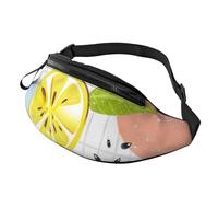 sttung Fruits Lemon Print - Riñonera todo en uno para entusiastas del senderismo, viajes y correr, Black, Talla única