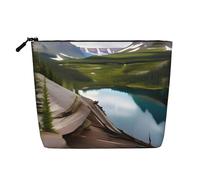 sttung Glacier National Park - Neceser de maquillaje de lino sintético de una sola capa con cremallera para mujer, Black, Talla única