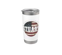 Stuart Florida, bandera americana vintage Vaso térmico de acero inoxidable de doble pared