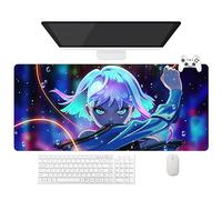 Stuasas - Alfombrilla de ratón para juego Cyberpunk Edgerunners Lucyna 2077, alfombra XXL lavable con bordes reforzados (90 cm x 40 cm x 3 mm), superficie duradera y antideslizante (d)