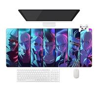 Stuasas - Alfombrilla de ratón para juego Cyberpunk Edgerunners Lucyna 2077, alfombra XXL lavable con bordes reforzados (90 cm x 40 cm x 3 mm), superficie duradera y antideslizante