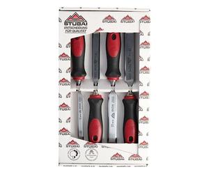 Stubai 356104 - Pack de 4 piezas para formón, mango de 2 cantos