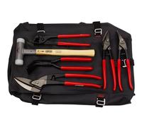 STUBAI - Mochila de 7 piezas con tijeras de paso, tijeras para chapa, pinzas plegables, martillo y bolsa de mensajero para trabajos profesionales de techo, montaje y chapa