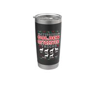 Stubborn Golden Retriever Tricks Dog Lover Ugly Christmas Vaso térmico de acero inoxidable de doble pared
