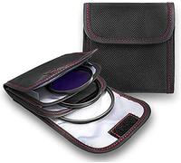 stuche de filtro, 2 piezas de 3 bolsillos para lentes de cámara de fotos, soporte de filtro de fotografía profesional, bolsa de cinturón