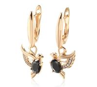 Stud Drop Earrings For Women Black Bird Pendant Vintage Bride Wedding