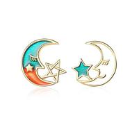 Stud Earrings Female Moon Cute Stars Unique Ear Jewelry