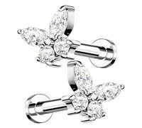 Stud Earrings For Women - Titanium Alloy Butterfly Studs| Cochlea Navel Lips Jewelry, Skin-Friendly Internal Thread Earings For Gathering Traveling Fashion Accessories, 0,8 cm, Se référer à la