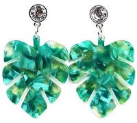Stud Earrings,Stylish Ms. Bohemian Resin Acrylic Statement Earrings Draped Palm Leaf Earrings