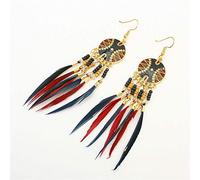 Stud Earrings,Vintage Feather Earrings Disc Tassel Earrings Dance Clothing Accessories Ethnic Wind Earrings Dream Catcher/Colorful