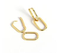 Stud Geometric Oval Hoop Earrings Women Rectangle Link Drop Minimalist Wedding