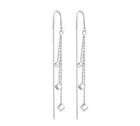 Stud Layers Chain Long Square Drop Earrings For Women Girl