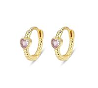 Stud Sweet Heart Pink Hoop Earrings For Women Wedding