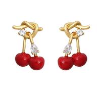 Stud Sweet Red Drop Earrings For Girl Women Party Ear Accessories