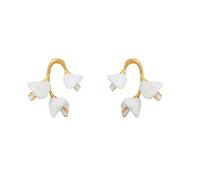 Stud White Color Flower Earrings For Women