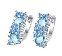 Stud Women Woman Blue Hoop Earrings For Girl Wedding