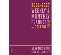 Student Academic Planner 2026-2027 College Weekly Monthly: Pink, Large 8.5 x 11, University School Year July 26 to June 27, Horizontal Layout, for Women and Girls , Homework