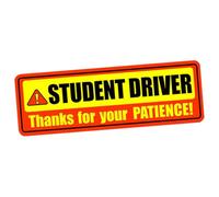 Student Driver Magnet, Reflective Safety Sign, Reusable Warning Sticker, Rookie Driver Bumper Decal for Car Window Removable Vehicle Accessory Please Be Patient Reminder Road Protection Alert