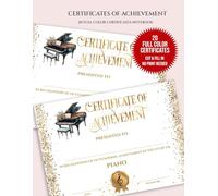 Student Piano Awards Certificate Book: Notebook with Printable Awards for Achievement in Piano Study and Performance | Awards for Piano Teachers to Recognize Student Progress and Recital Performance