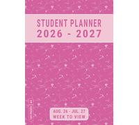 Student Planner 2026-2027 A4: Pink , Homework Diary Secondary School Week to View , UK Academic Year 26/27 with Timetable for Girls, August to July